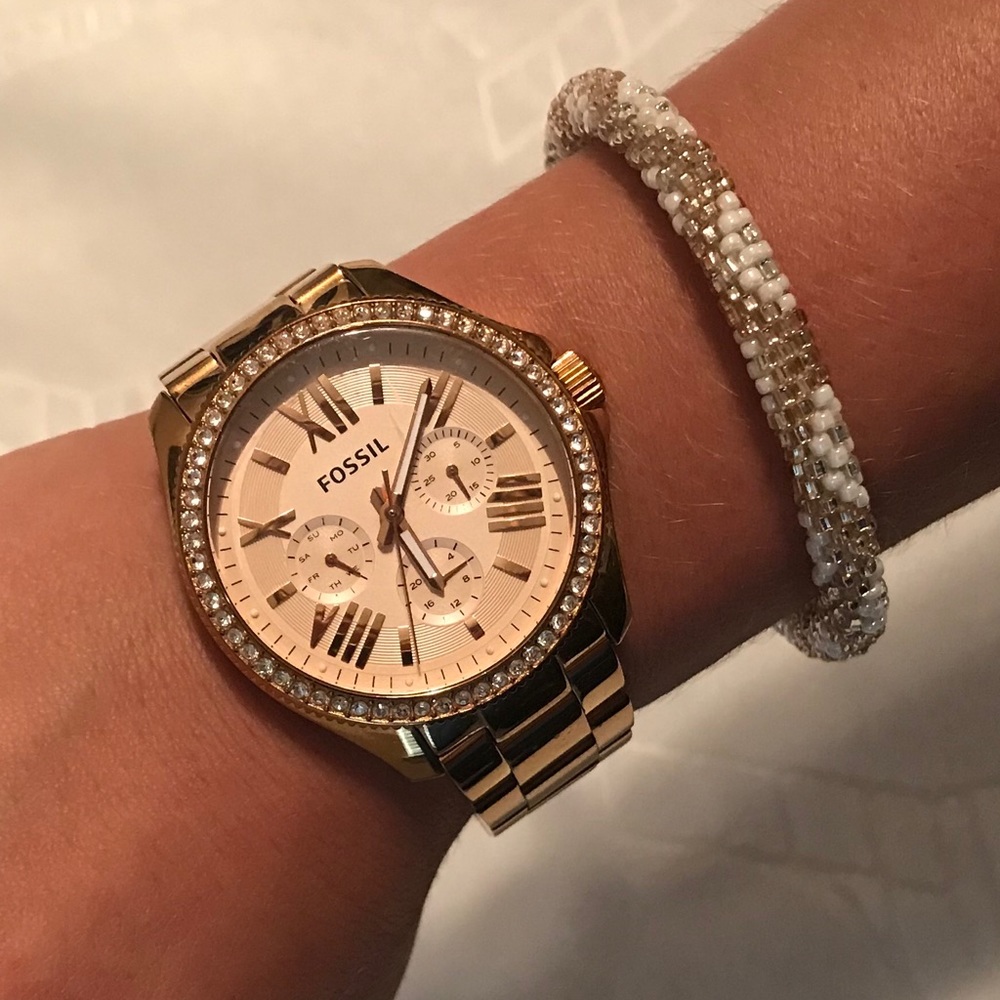 Gold Diamond Fossil Watch